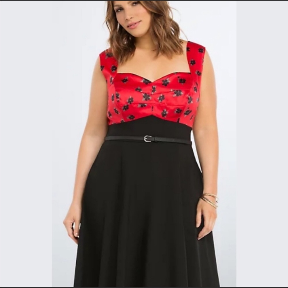 Torrid Red Floral Miranda Swing Dress, NWT, Sz 12